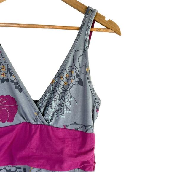 Patagonia‎ Margot Organic Cotton Dress in Grey Pink Floral Sleeveless, Small - Picture 6 of 12